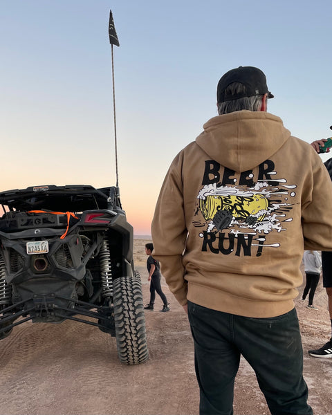 THE RUN ZIP HOODIE | TAN