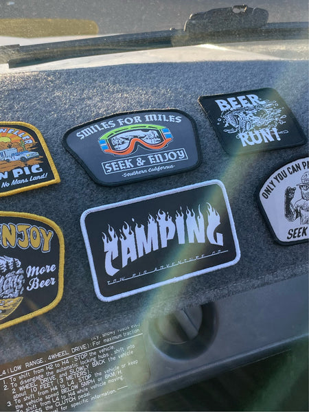 CAMPING VELCRO PATCH | BLACK / WHITE