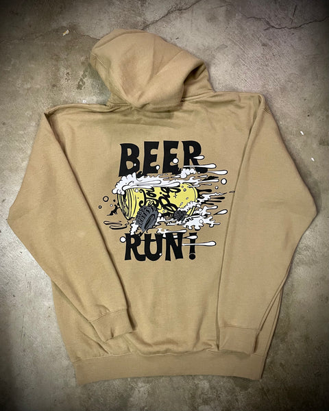 THE RUN ZIP HOODIE | TAN