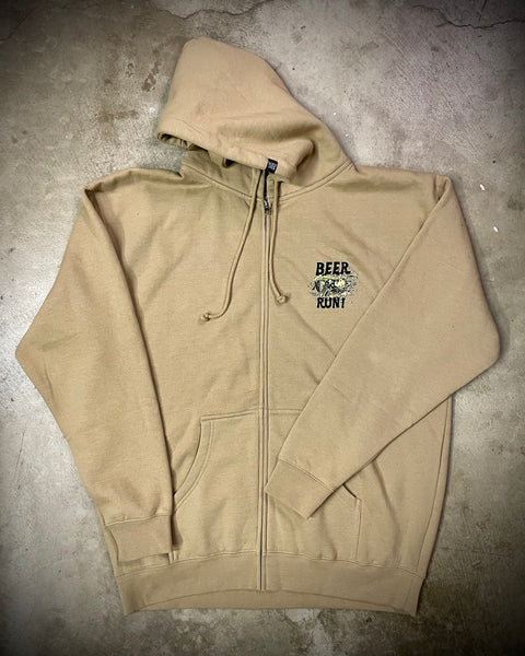 THE RUN ZIP HOODIE | TAN