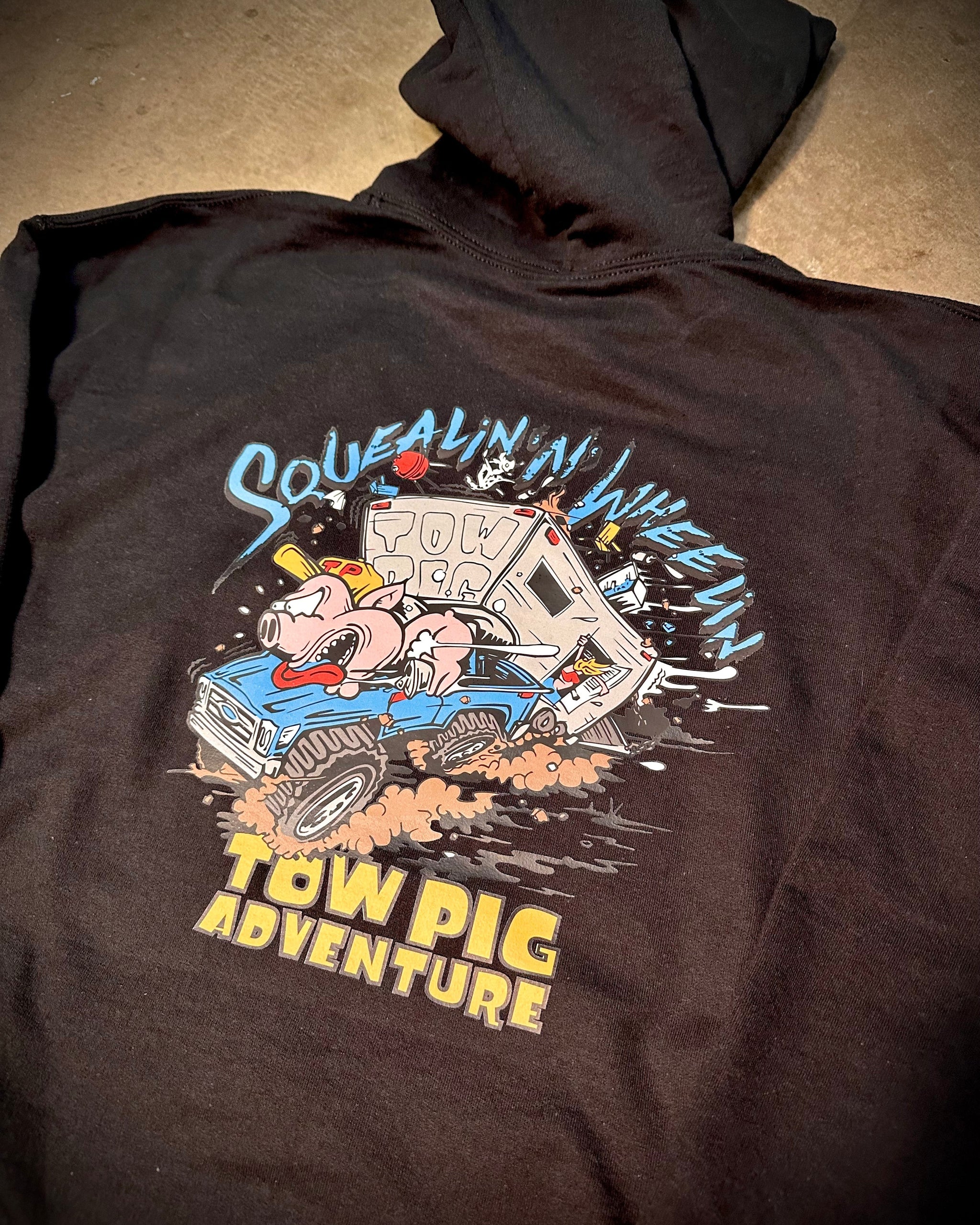 SQUEALIN PULLOVER HOODIE | BLACK – The Tow Pig Adventure