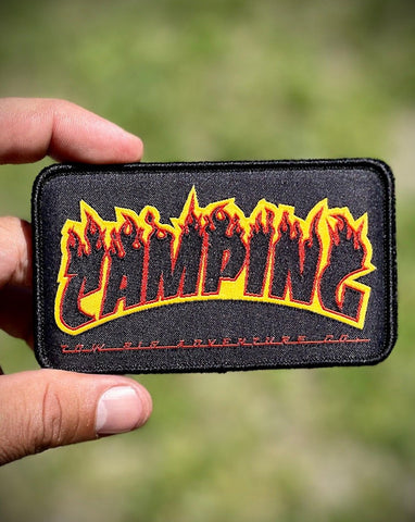 CAMPING VELCRO PATCH | BLACK / RED