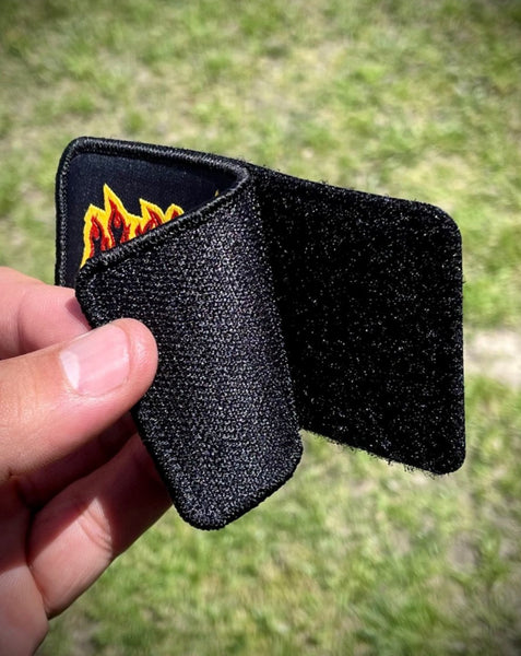 CAMPING VELCRO PATCH | BLACK / RED