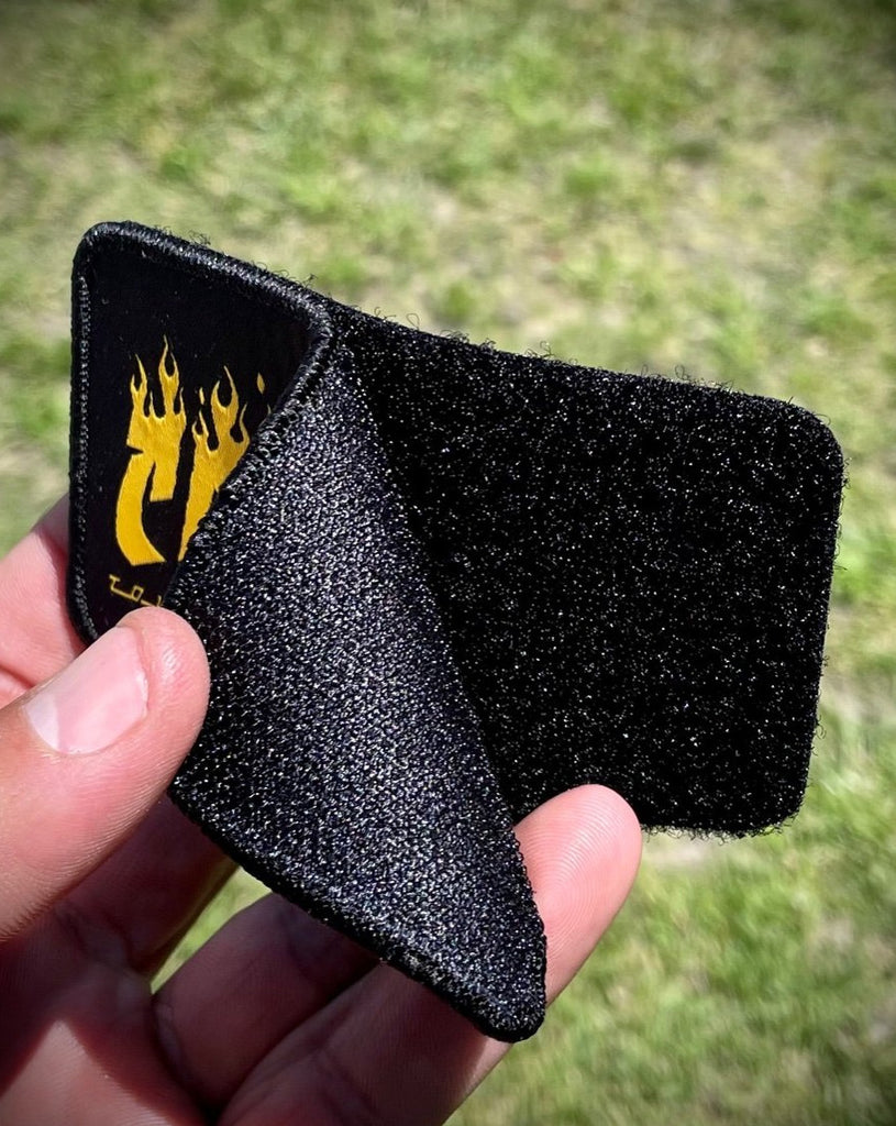 CAMPING VELCRO PATCH | BLACK / YELLOW – The Tow Pig Adventure