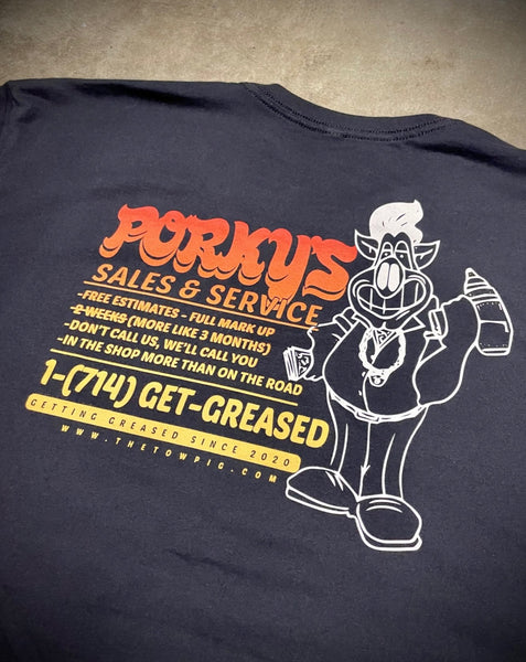 PORKY'S SALES & SERVICE TEE | BLACK