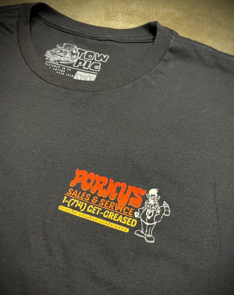 PORKY'S SALES & SERVICE TEE | BLACK