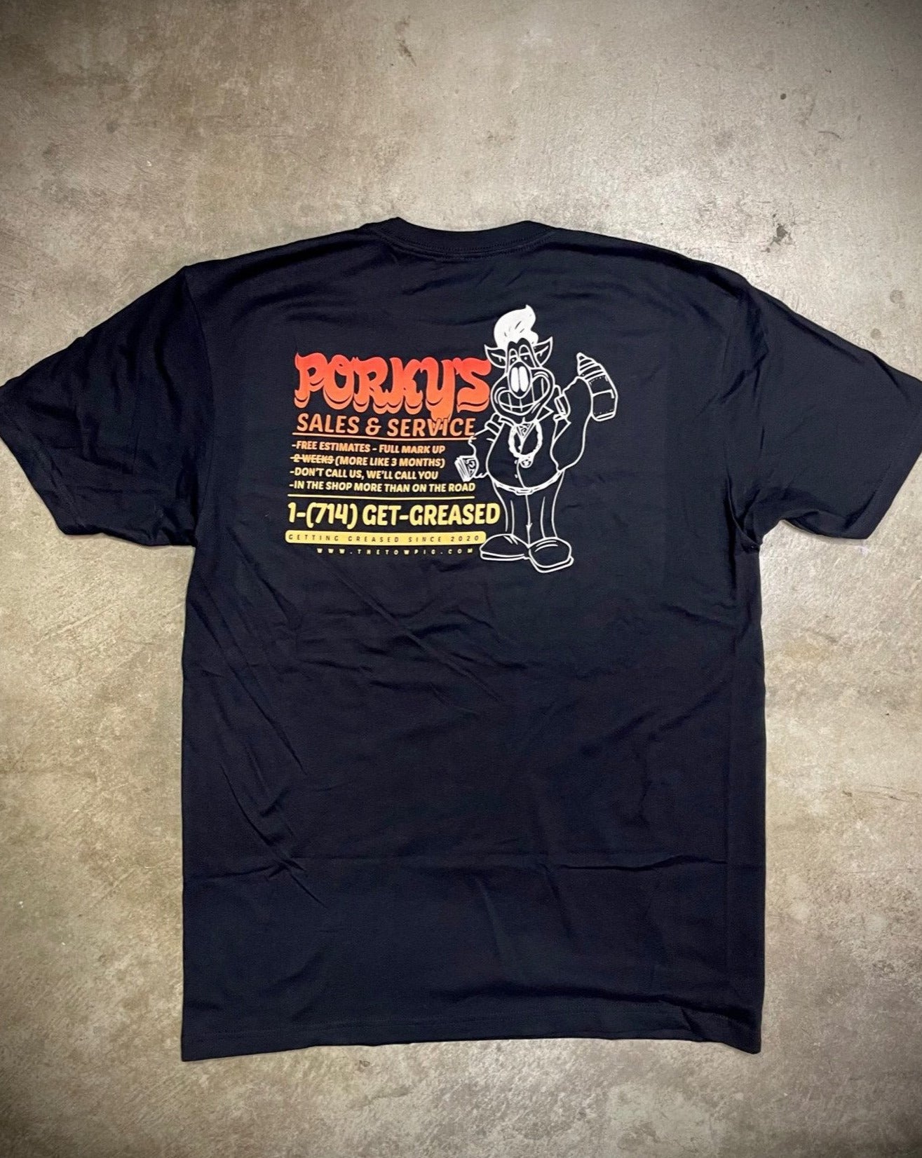 PORKY'S SALES & SERVICE TEE | BLACK