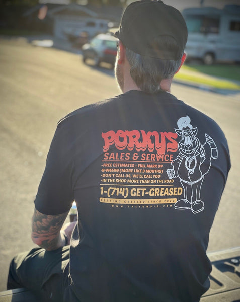 PORKY'S SALES & SERVICE TEE | BLACK